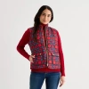 St. John's Bay Womens Midweight Quilted Vest In Red