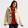 St. John's Bay Womens Midweight Teddy Coat In Sand