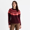 St. John's Bay Womens Mock Neck Long Sleeve Pullover Sweater In Red