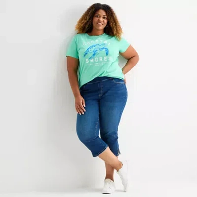 St. John's Bay Womens Plus Cropped Pant In Multi