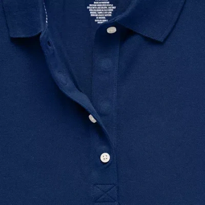 St. John's Bay Womens Plus Easy-on + Easy-off Short Sleeve Adaptive T-shirt In Blue