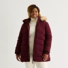 St. John's Bay Womens Plus Heavyweight Puffer Jacket In Burgundy