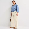 St. John's Bay Womens Plus High Rise Wide Leg Jean In Sand