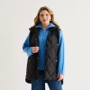 St. John's Bay Womens Plus Hooded Midweight Puffer Vest In Multi