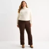 St. John's Bay Womens Plus Mid Rise Bootcut Corduroy Pant In Brown