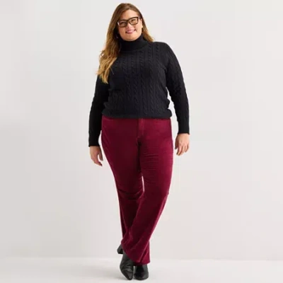 St. John's Bay Womens Plus Mid Rise Bootcut Corduroy Pant In Red