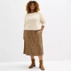 St. John's Bay Womens Plus Midi A-line Skirt In Brown