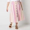 St. John's Bay Womens Plus Midi A-line Skirt In Pink