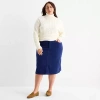 St. John's Bay Womens Plus Midi Corduroy A-line Skirt In Blue