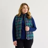 St. John's Bay Womens Plus Midweight Quilted Vest In Blue