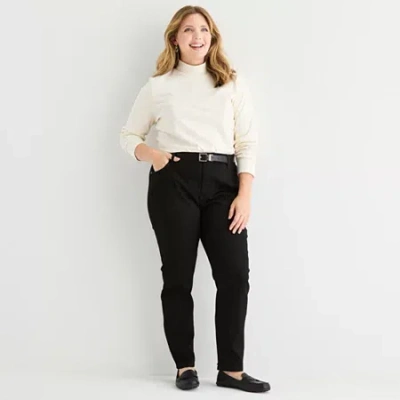 St. John's Bay Womens Plus Skinny Fit Jean In Black