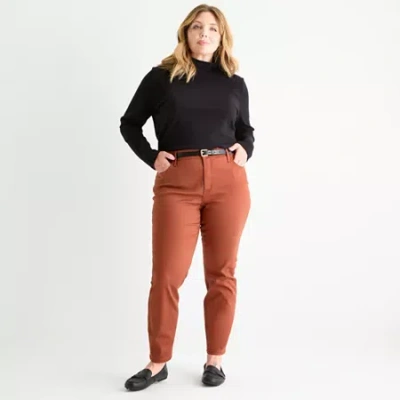 St. John's Bay Womens Plus Skinny Fit Jean In Brown