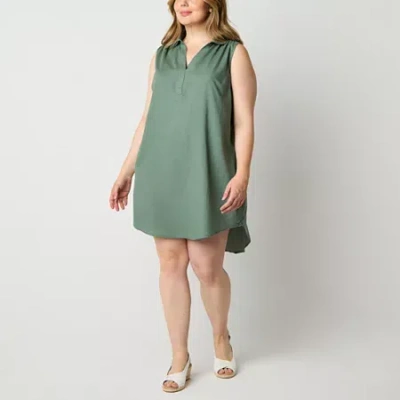 St. John's Bay Womens Plus Sleeveless Maxi Dress In Green