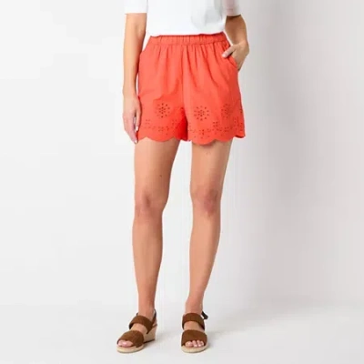St. John's Bay Womens Pull-on Short In Red