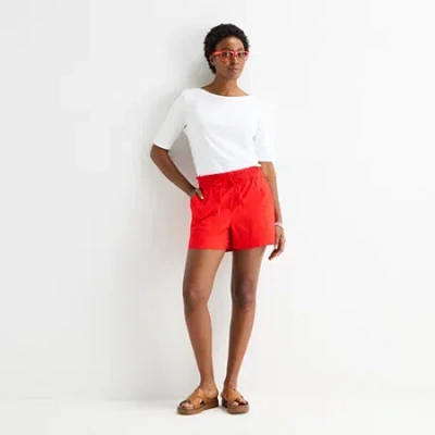 St. John's Bay Womens Pull-on Short In Red