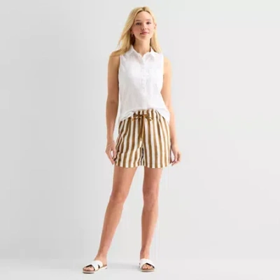 St. John's Bay Womens Pull-on Short In Brown