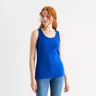 St. John's Bay Womens Scoop Neck Sleeveless Tank Top In Animal Print