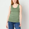 St. John's Bay Womens Scoop Neck Sleeveless Tank Top In Green