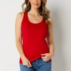St. John's Bay Womens Scoop Neck Sleeveless Tank Top In Red