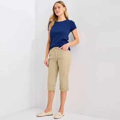 St. John's Bay Womens Secretly Slender Mid Rise Capri Pant In Neutral