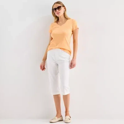 St. John's Bay Womens Secretly Slender Mid Rise Capri Pant In Neutral