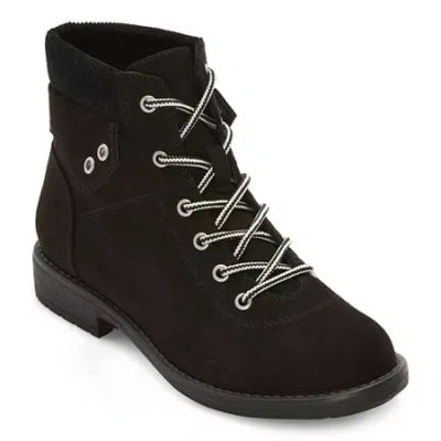 St. John's Bay Womens Shae Block Heel Hiking Boots In Black