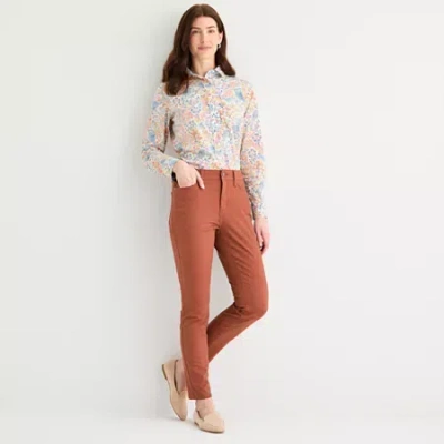 St. John's Bay Womens Skinny Fit Jean In Brown