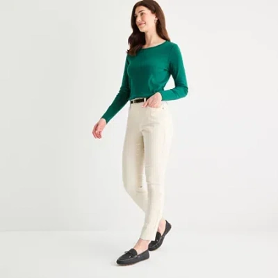 St. John's Bay Womens Skinny Fit Jean In White