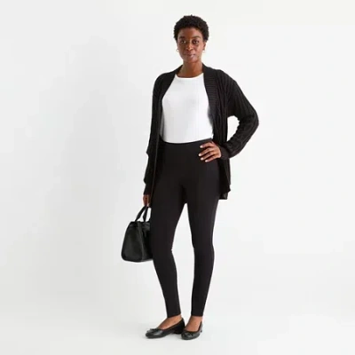 St. John's Bay Womens Skinny Pull-on Pant In Black