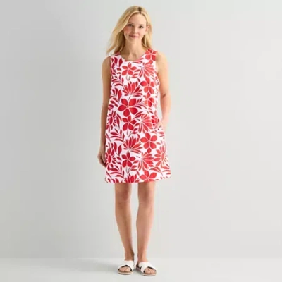 St. John's Bay Womens Sleeveless A-line Dress In Multi