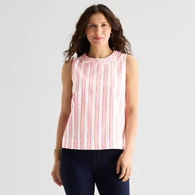 St. John's Bay Womens Sleeveless Blouse In Multi