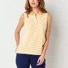 St. John's Bay Womens Sleeveless Polo Shirt In Yellow
