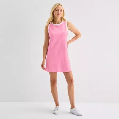 St. John's Bay Womens Sleeveless Sheath Dress In Pink