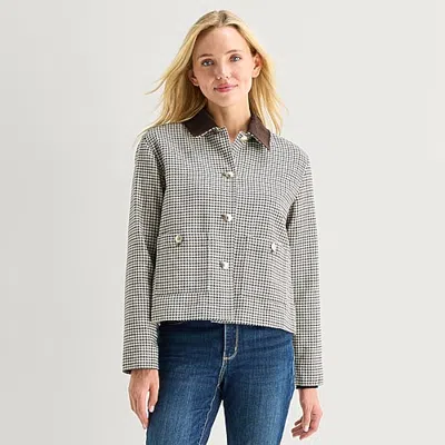 St. John's Bay Womens Softshell Jacket In Brown