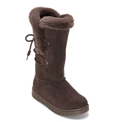 St. John's Bay Womens Strone Faux Fur Lined Flat Heel Winter Boots In Multi