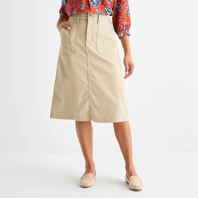 St. John's Bay Womens Tall A-line Skirt In Brown