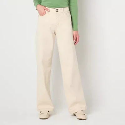 St. John's Bay Womens Tall High Rise Wide Leg Jean In Brown