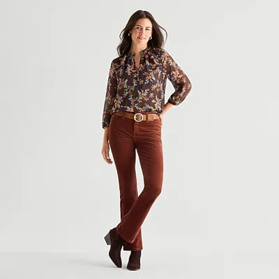 St. John's Bay Womens Tall Mid Rise Bootcut Corduroy Pant In Orange
