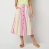St. John's Bay Womens Tall Midi A-line Skirt In Pink