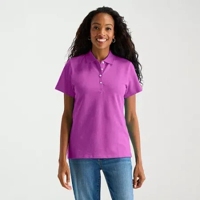St. John's Bay Womens Tall Short Sleeve T-shirt In Purple