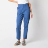 St. John's Bay Womens Tall Slim Flat Front Pant In Blue
