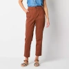 St. John's Bay Womens Tall Slim Flat Front Pant In Brown