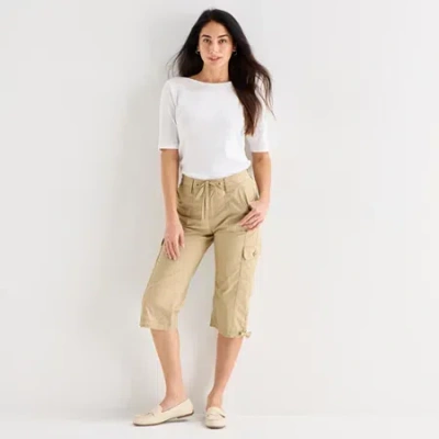 St. John's Bay Womens Tall Straight Mid Rise Capri Pant In Brown