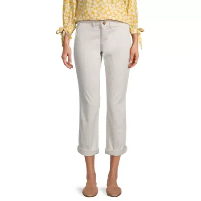 St. John's Bay Womens Tall Straight Mid Rise Pant In Gray