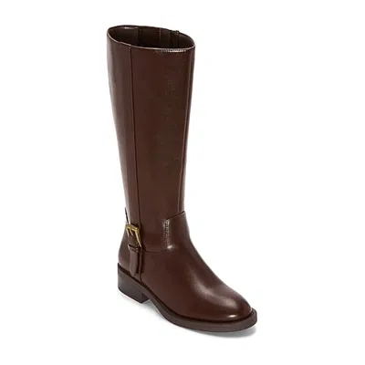 St. John's Bay Womens Tassie Block Wide Calf Heel Riding Boots In Brown