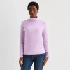 St. John's Bay Womens Turtleneck Long Sleeve T-shirt In Purple