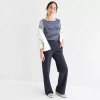 St. John's Bay Womens Wide Leg Pull-on Pant In Blue