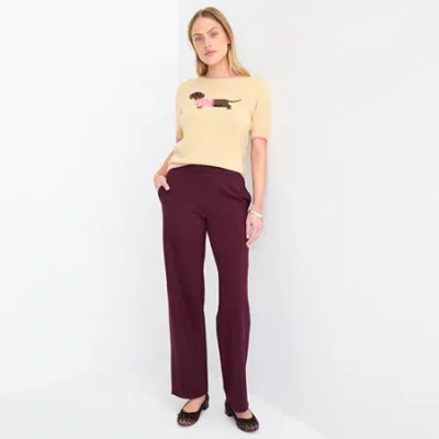 St. John's Bay Womens Wide Leg Pull-on Pant In Red