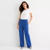 St. John's Bay Womens Wide Leg Trouser In Blue