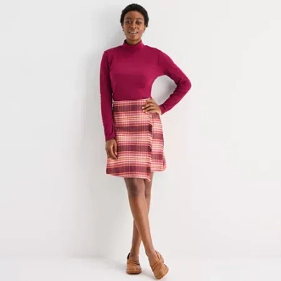 St. John's Bay Womens Wrap Skirt In Red